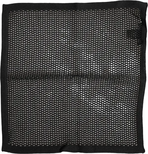 Black Patterned Cotton Square Foulard Scarf
