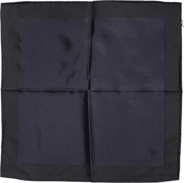 Dark Blue Silk Square Men Foulard Scarf