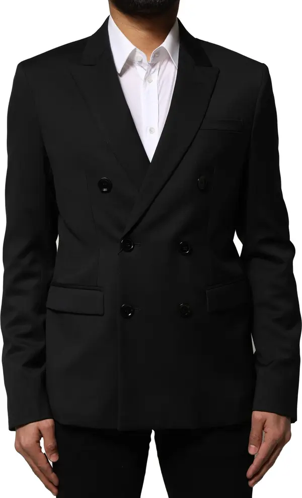 Black Double Breasted Men Jacket Suit Blazer