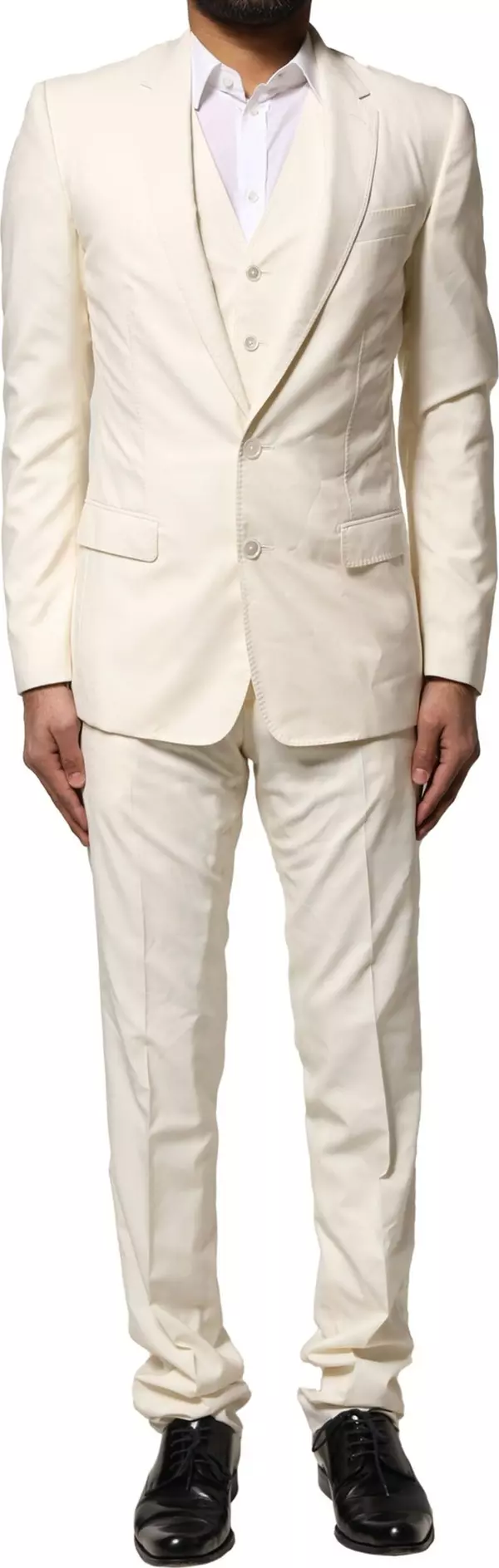 Ivory Wool 3 Piece Single Breasted Suit