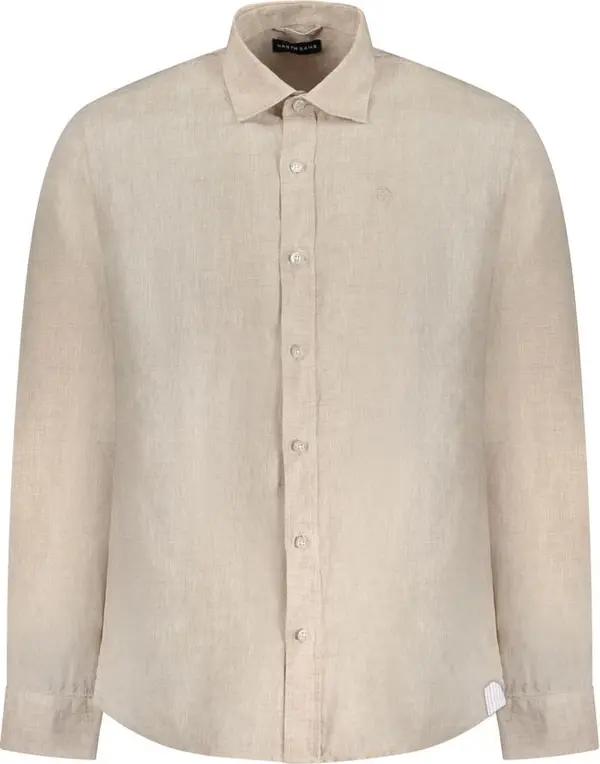 Beige Linen Men Shirt