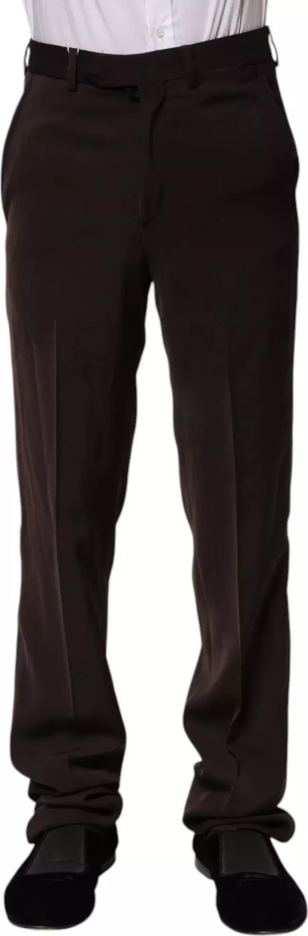 Dark Brown Mid Waist Dress Formal Pants