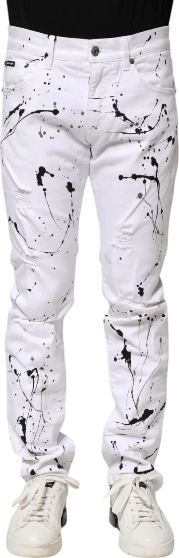White ColorSplash Skinny Denim Jeans