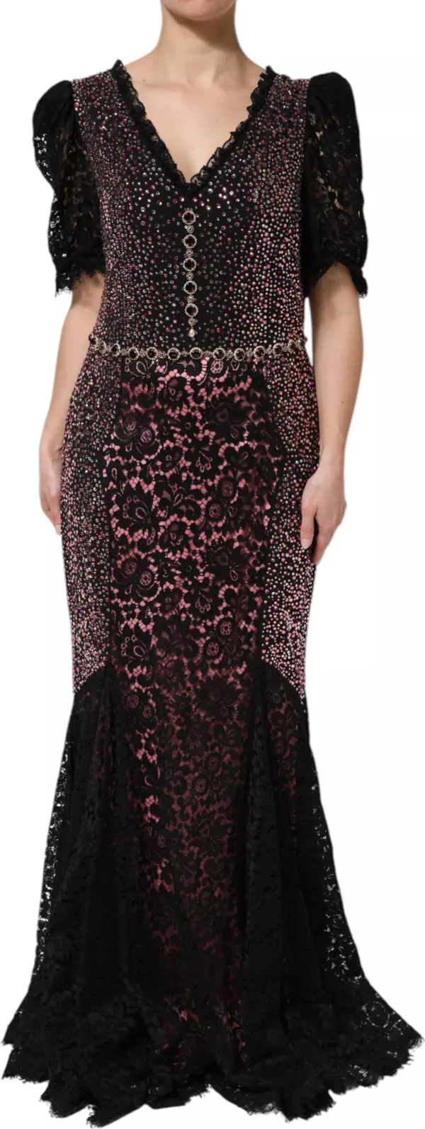 Multicolor Embellished Mermaid Gown Dress