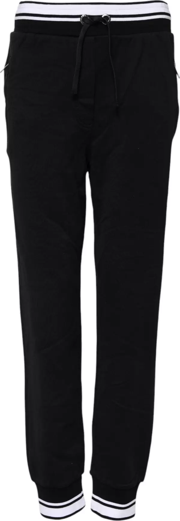 Black Cotton Mid Waist Jogger Pants