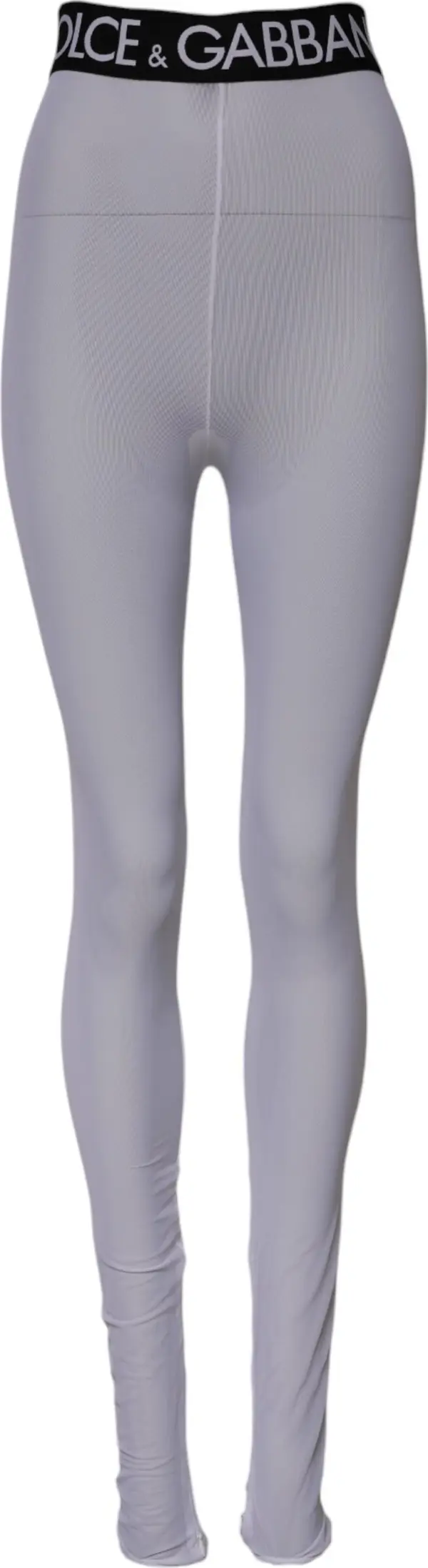 Gray Nylon DG Logo Mid Waisted Leggings Pants