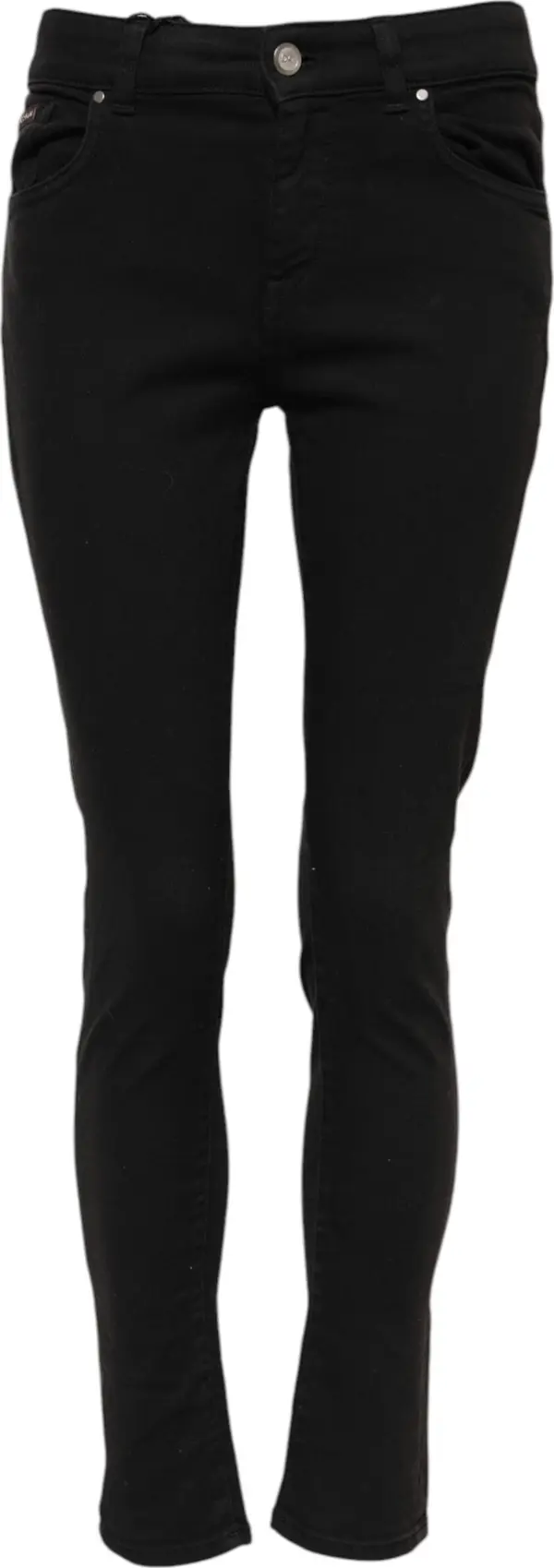 Black Cotton Skinny Mid Waisted Denim Jeans