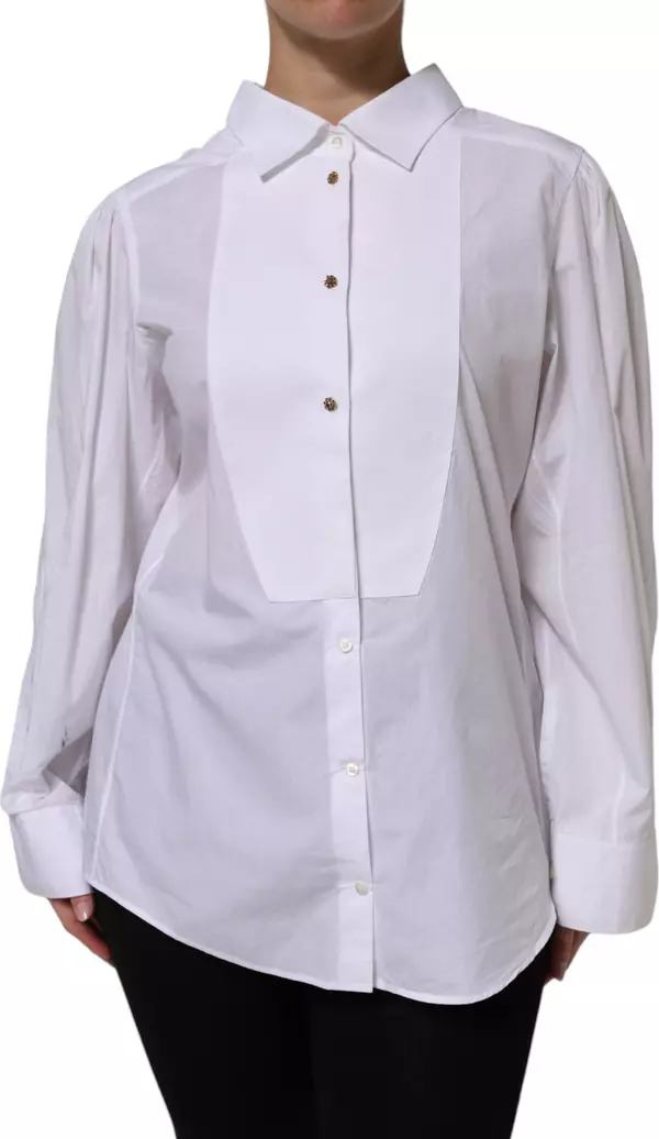White Cotton Long Sleeves Formal Top Shirt