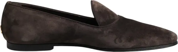 Brown Velvet Leather Slip On Loafers Shoes