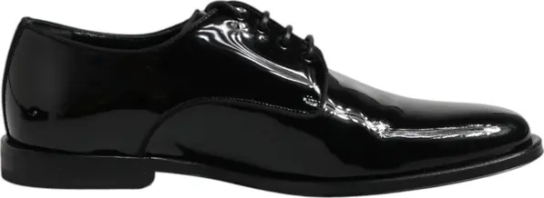 Black Patent Leather Derby Formal Dress Shoes