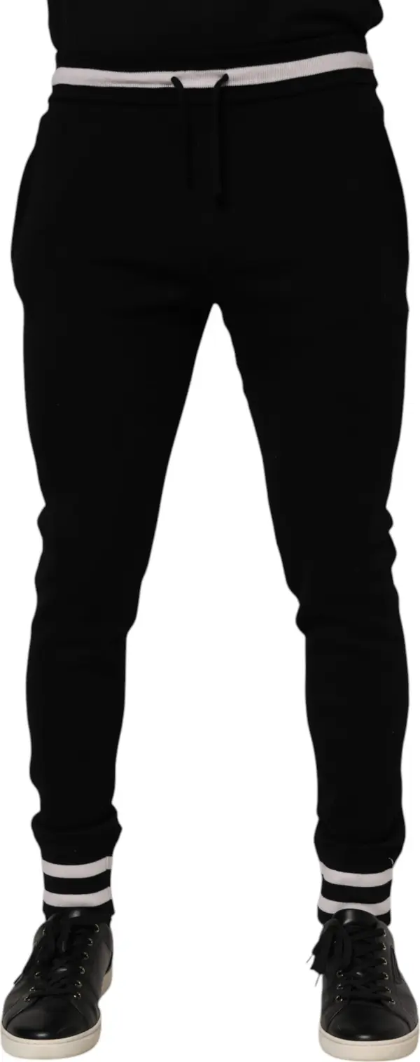 Black Cotton Men Jogger Sweatpants Pants