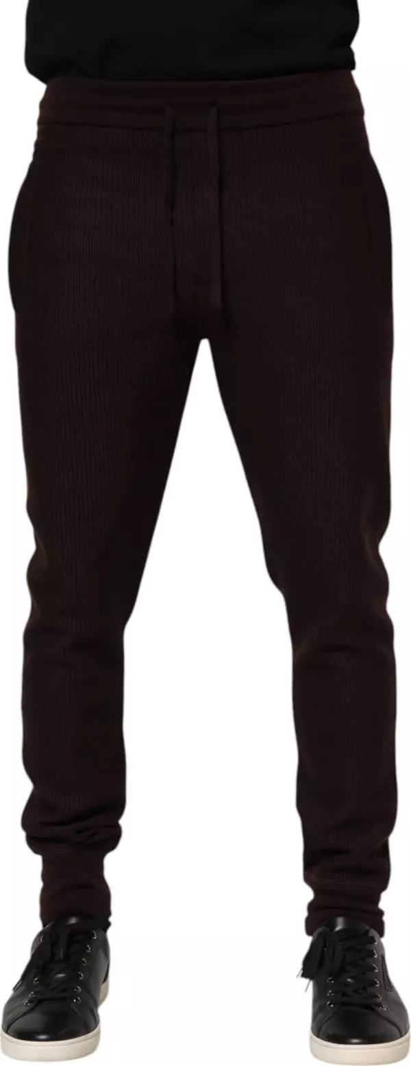 Brown Cashmere Men Jogger Sweatpants Pants