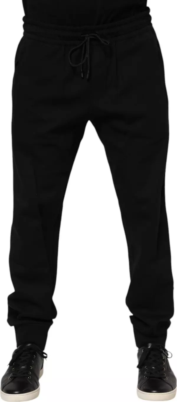 Black Cotton Men Jogger Sweatpants Pants