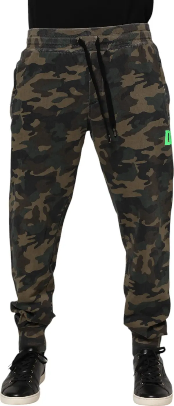 Brown Camouflage Cotton Men Jogger Pants