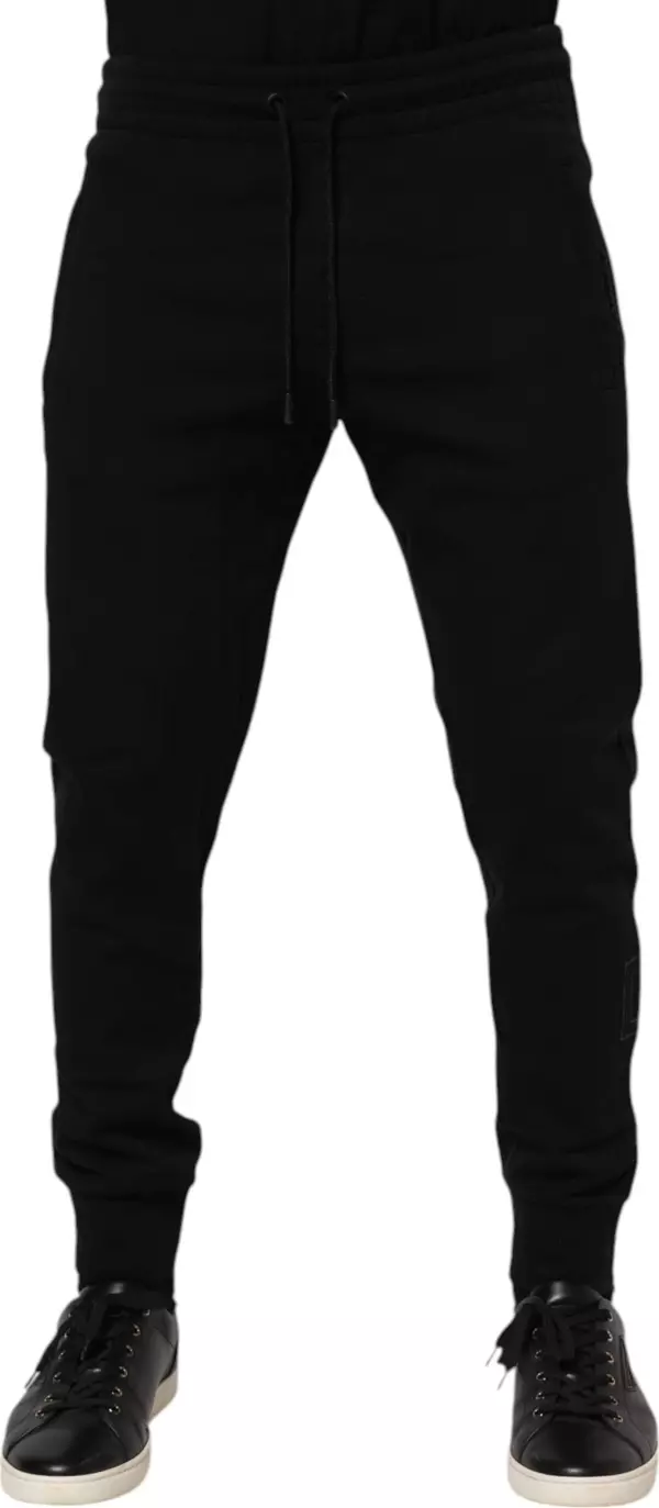 Black Cotton Men Jogger Sweatpants Pants