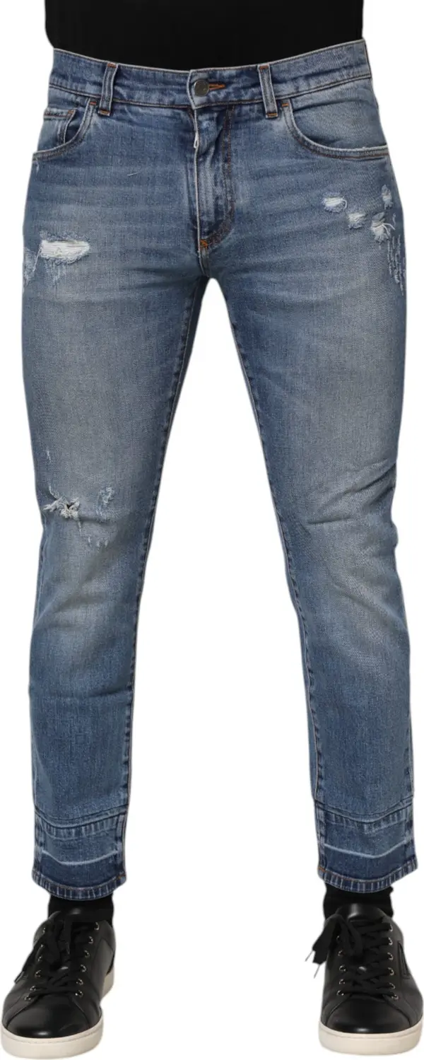 Blue Cotton Logo Plaque COMFORT Denim Jeans