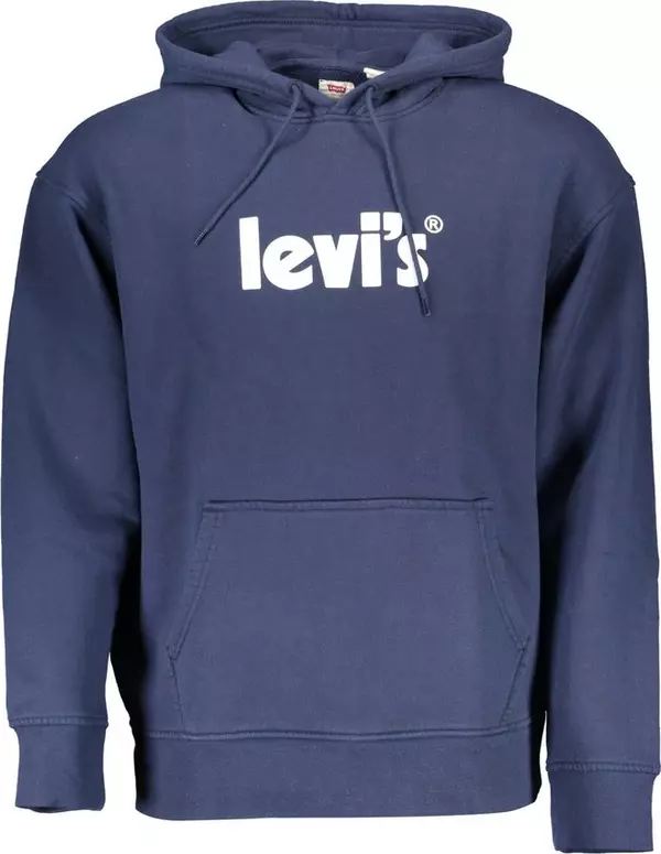 Blue Cotton Men Sweatshirt