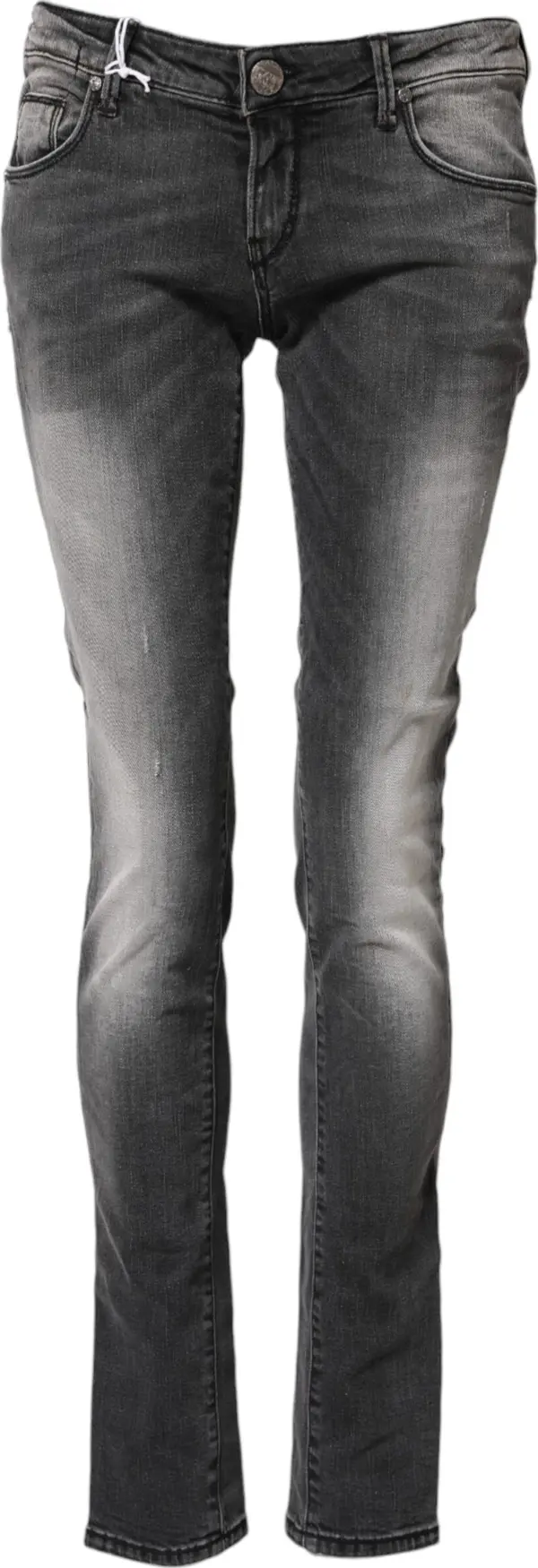 Dark Gray Cotton Slim Fit Denim Low Waist Denim Jeans