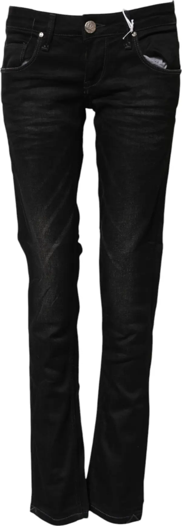 Black Cotton Slim Fit Denim Low Waist Denim Jeans