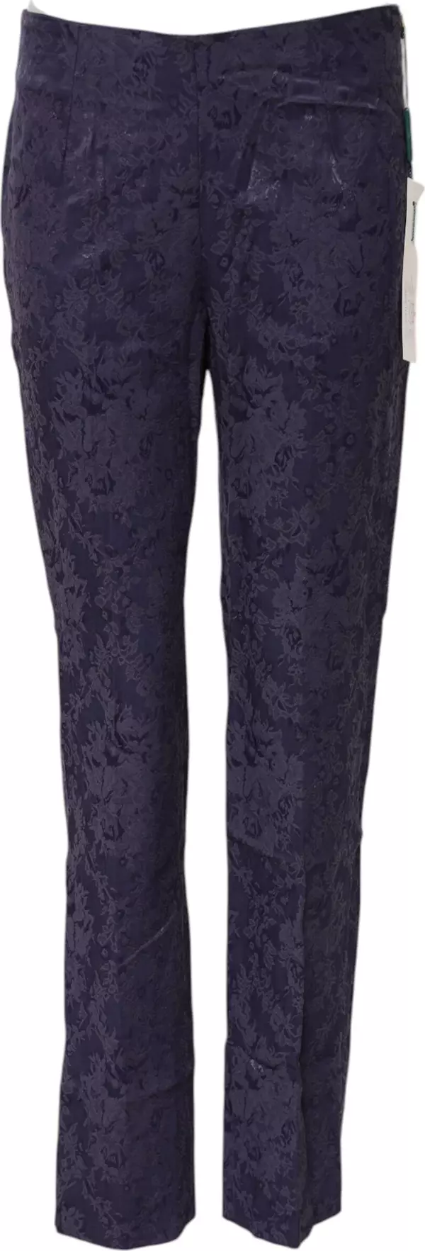 Purple Jacquard High Waisted Pants