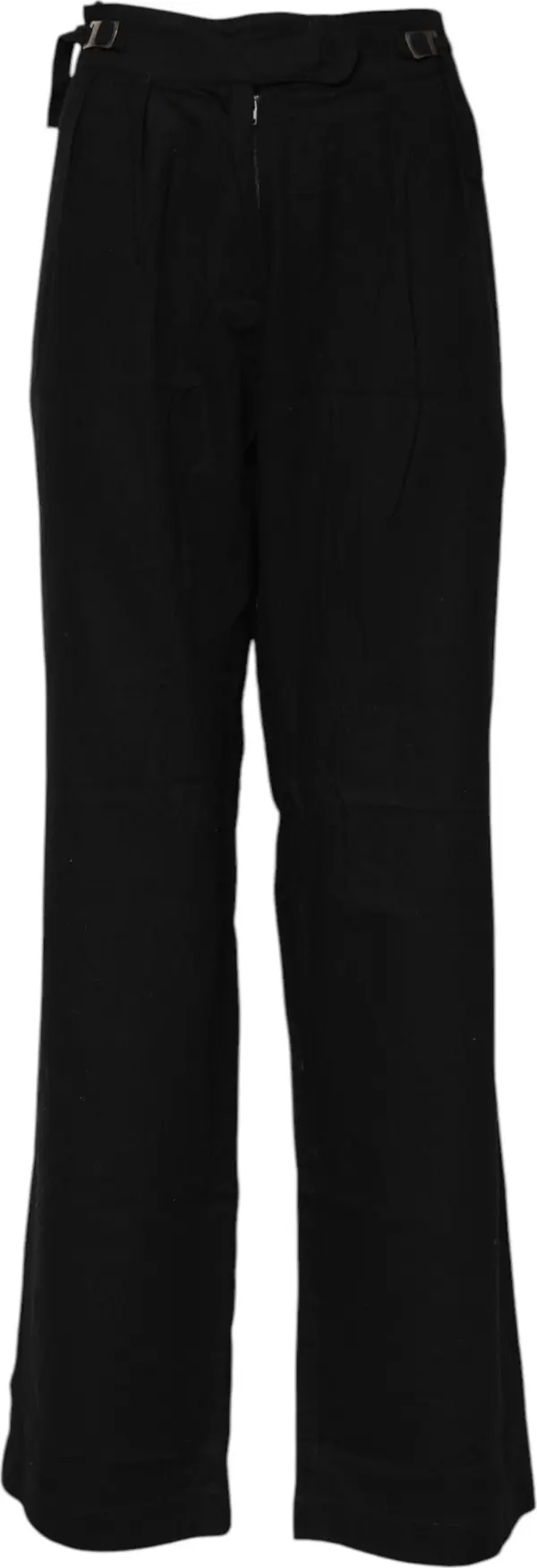 Black Straight Fit High Waist Pants