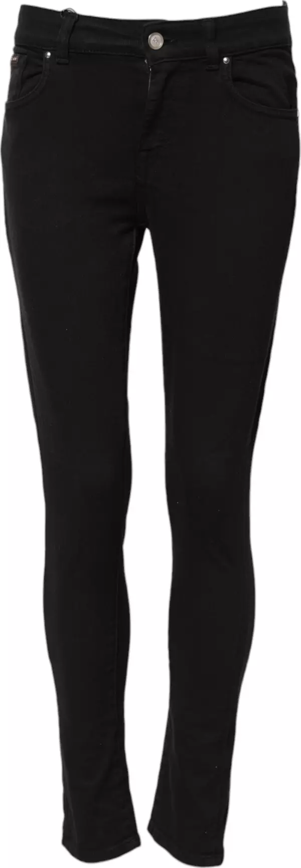 Black Cotton Skinny Mid Waist Denim Jeans