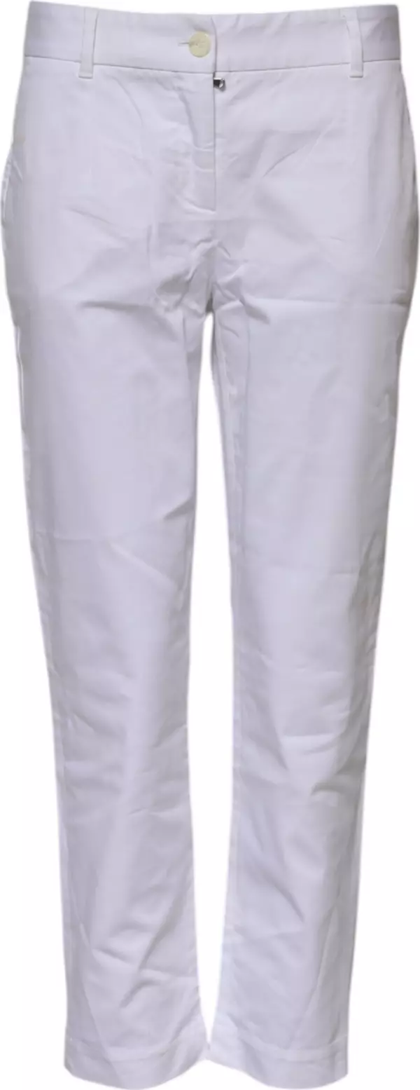 White Cotton Stretch Mid Waist Jeans