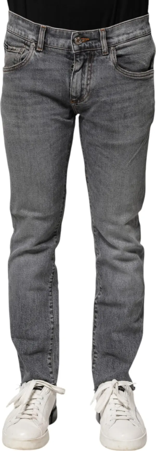 Gray Cotton Skinny Men Denim Trouser Jeans