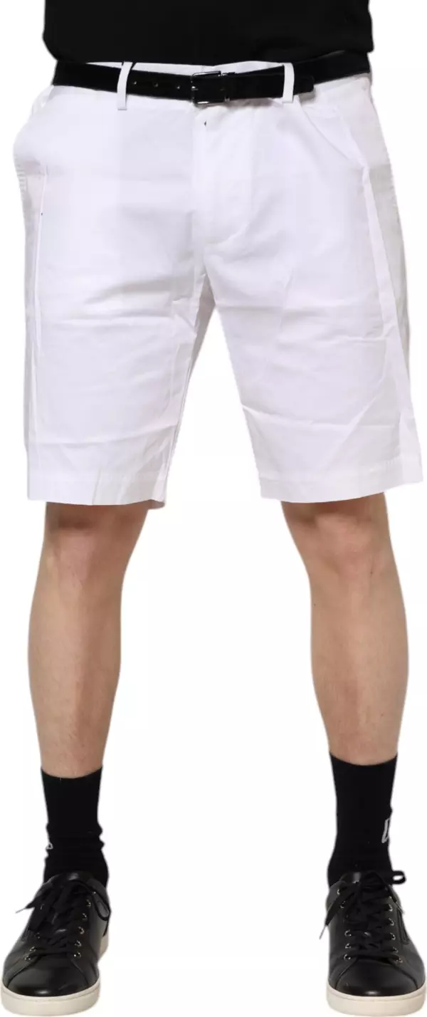 White Chinos Cotton Stretch Casual Shorts