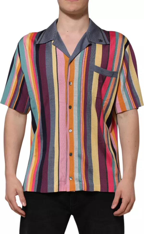 Multicolor Stripes Collared Men Polo T-shirt