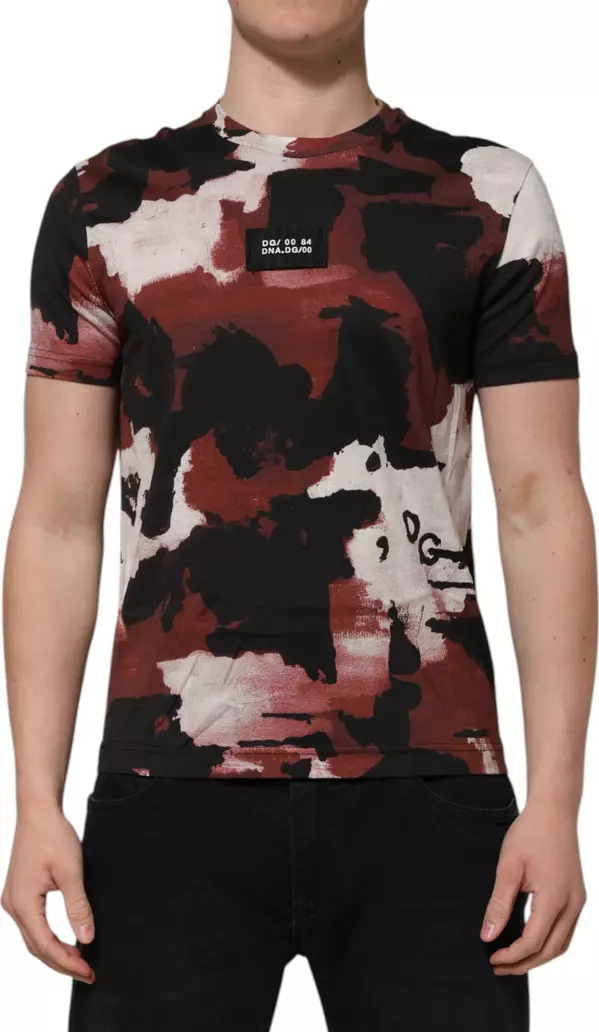 Multicolor Camouflage Men Crew Neck T-shirt