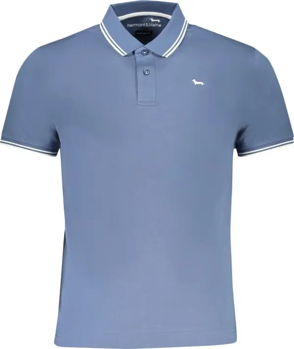 Blue Cotton Polo Shirt