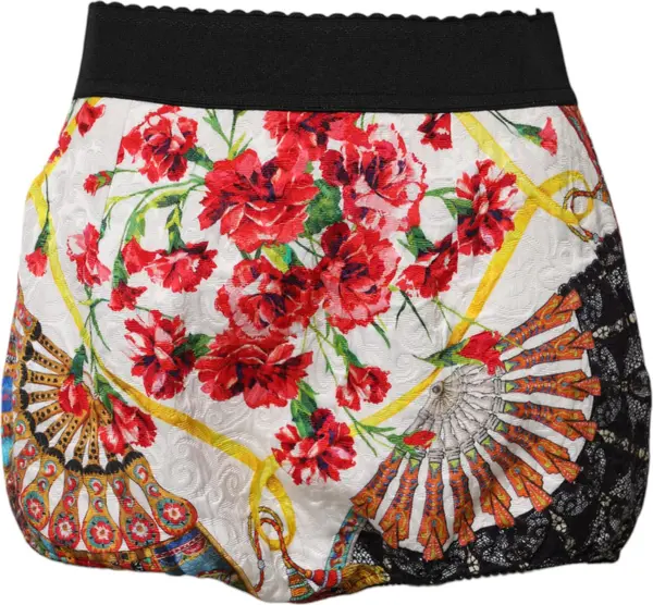 Multicolor Floral High Waist Hot Pants Shorts