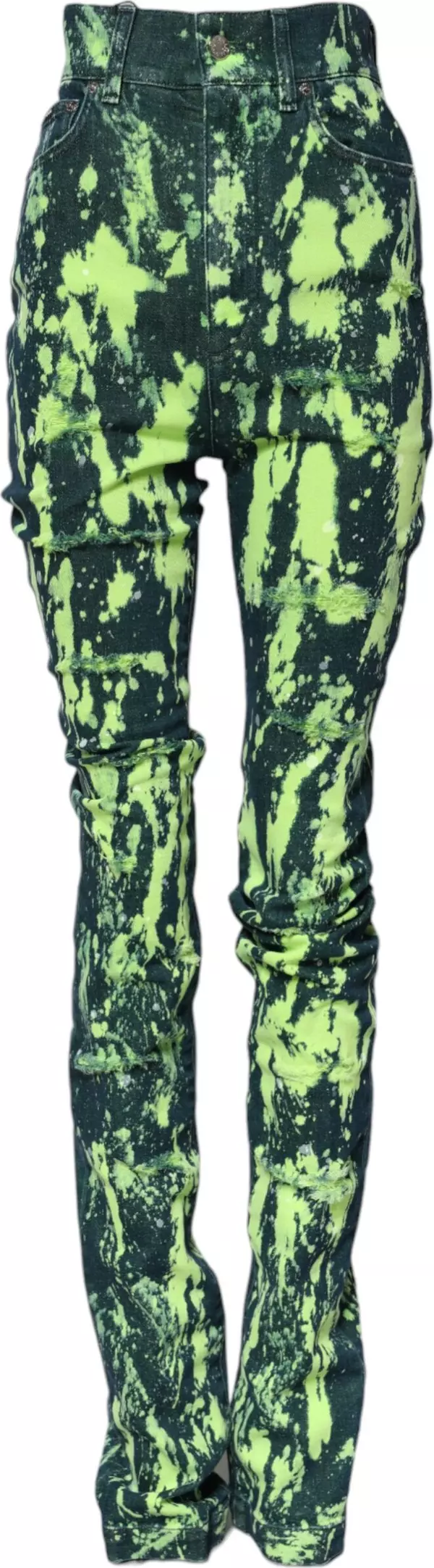 Green Color Splash High Waist Denim Jeans