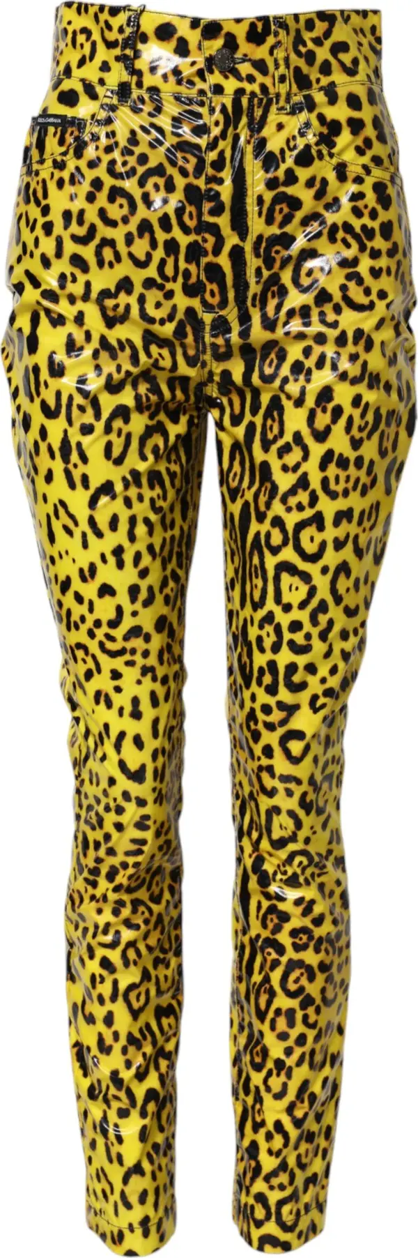 Yellow Leopard High Waist Slim Pants
