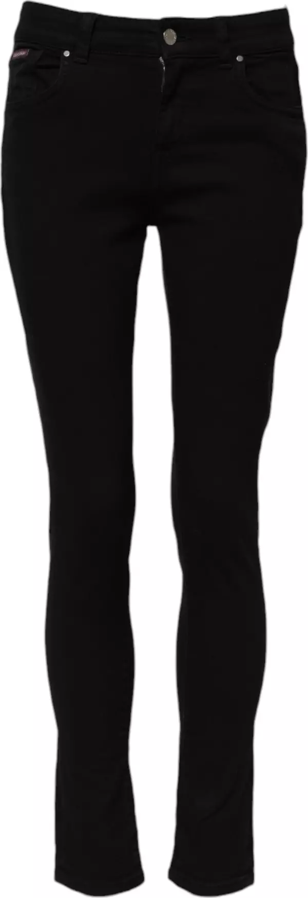 Black Cotton Skinny Mid Waist Denim Jeans