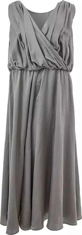 Gray Silk Casual Dress