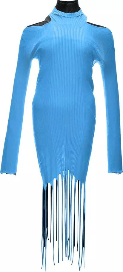 Blue Cotton Casual Dress