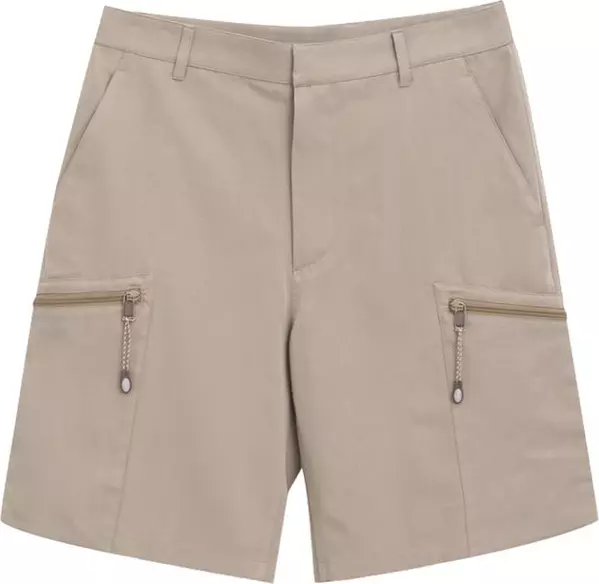 Beige Cotton Cargo Shorts