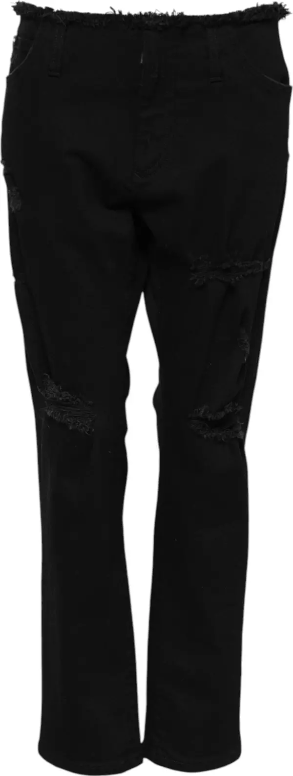 Black Cotton Mid Waist Flared Denim Jeans