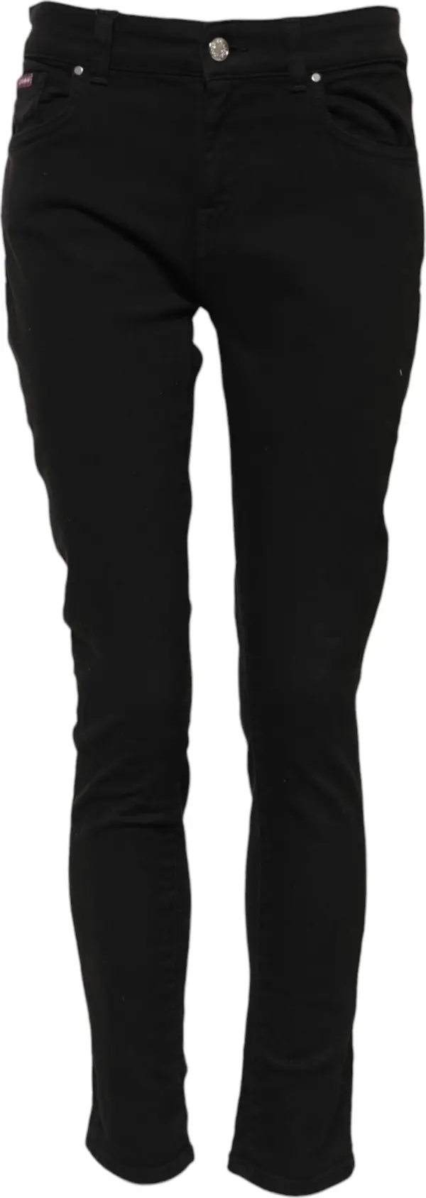 Black Cotton Skinny Mid Waist Denim Jeans