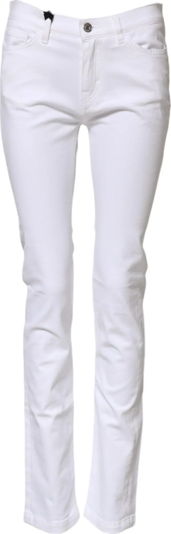 White GRACE Mid Waisted Skinny Denim Jeans