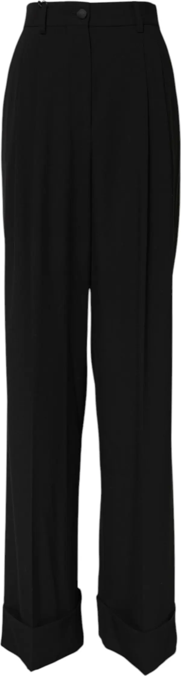 Black Wool High Waist Formal Pants