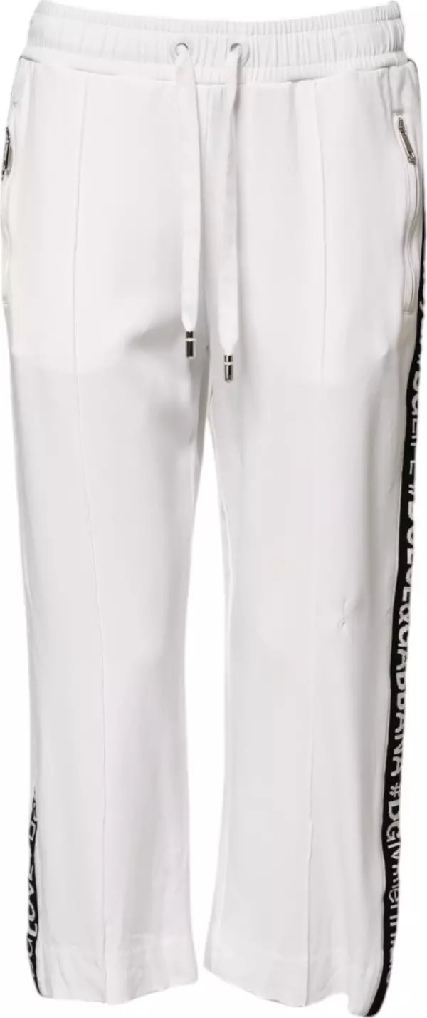 White Viscose Jogger Sweatpants Pants