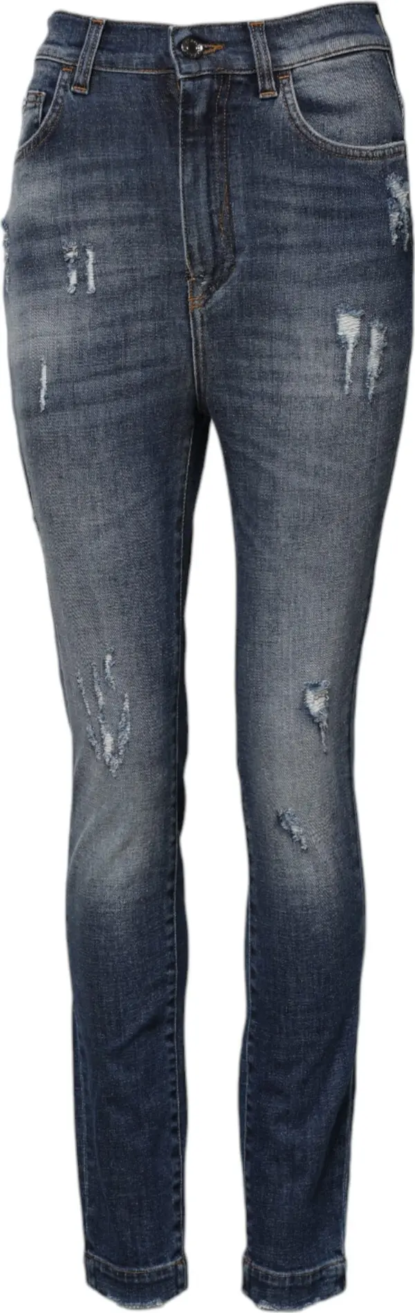 Blue Cotton HighWaist Skinny Denim Jeans