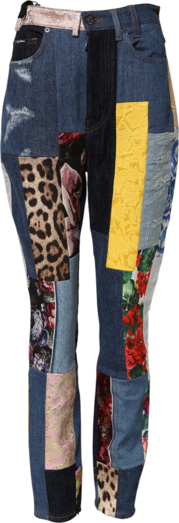 Multicolor Patchwork Skinny Denim Jeans