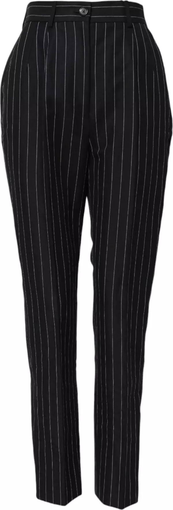 Black Stripes High Waist Tapered Pants