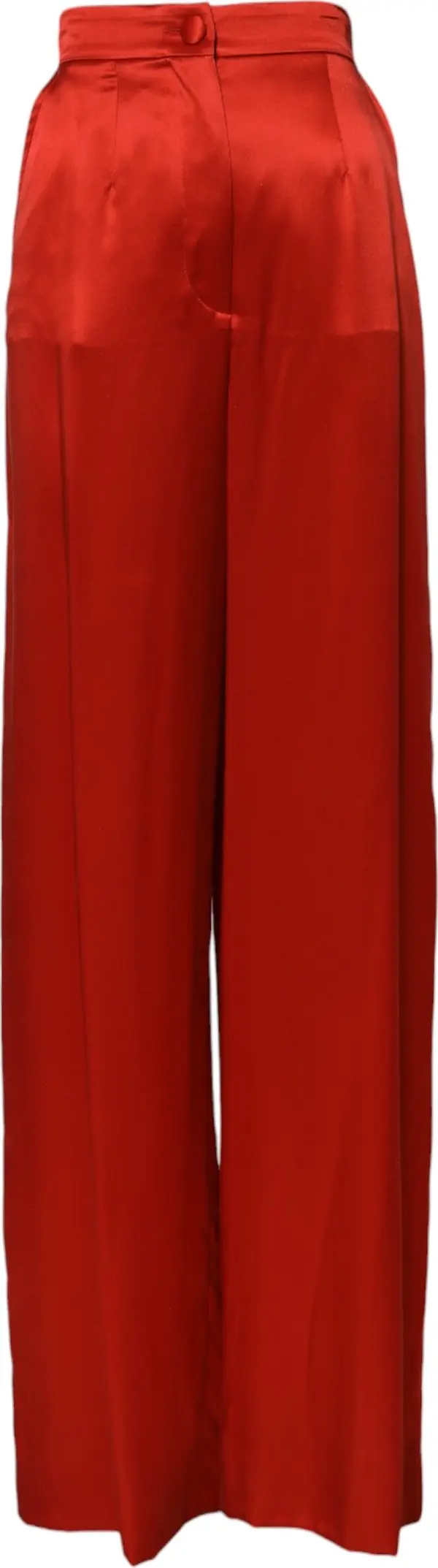 Red Satin High Waist Wide Leg Pants