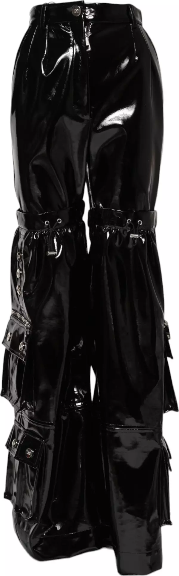 Black High Waist Cargo Bootcut Pants
