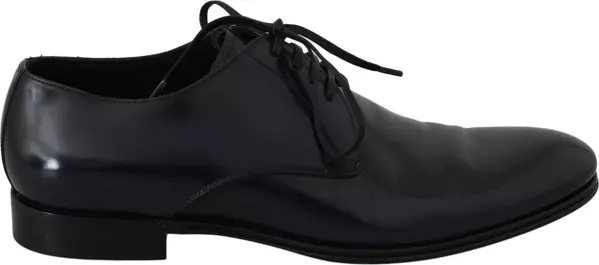Blue Leather Dress Derby Formal Mens Shoes